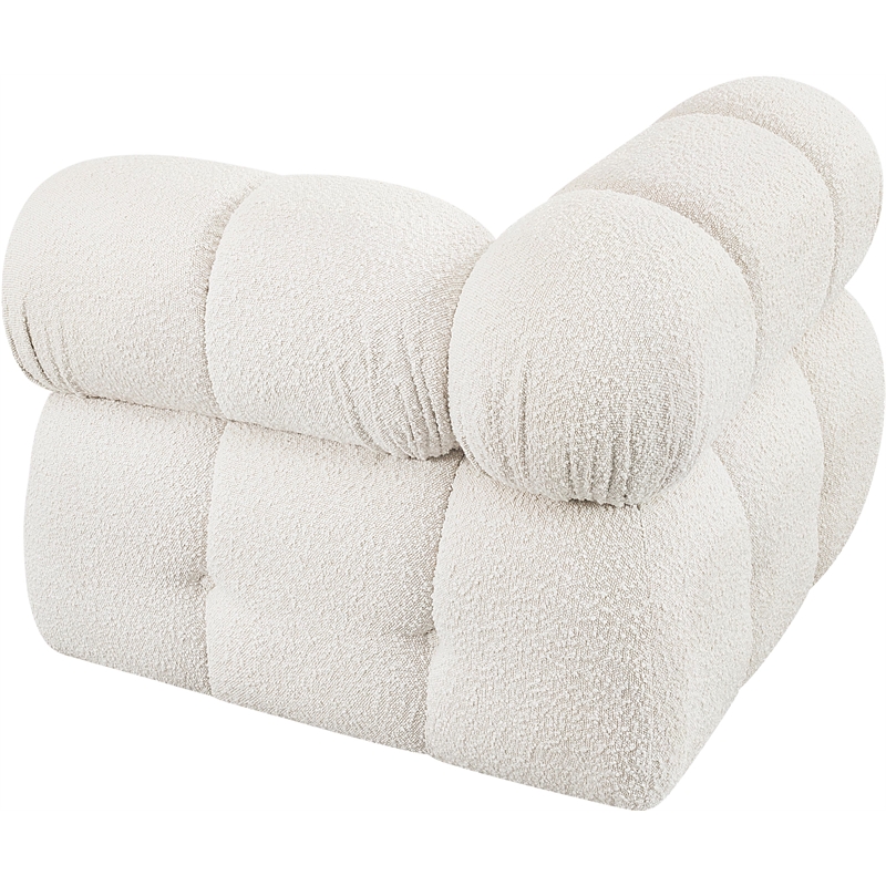 Meridian Furniture Ames Cream Boucle Fabric Corner