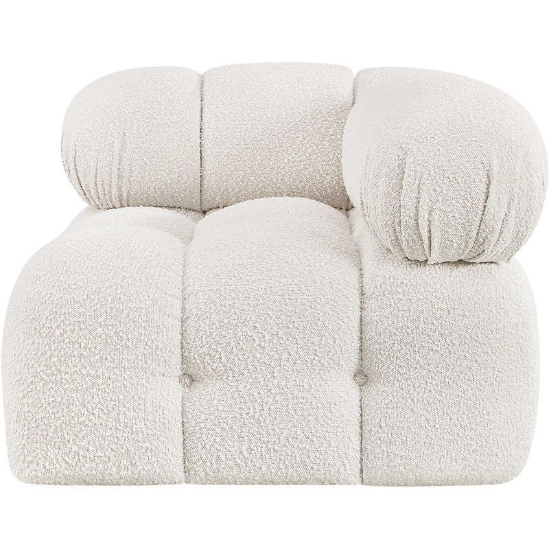 Meridian Furniture Ames Cream Boucle Fabric Corner