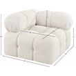 Meridian Furniture Ames Cream Boucle Fabric Corner