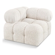 Meridian Furniture Ames Cream Boucle Fabric Corner