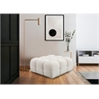 Meridian Furniture Ames Cream Boucle Fabric Ottoman