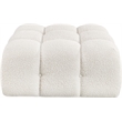Meridian Furniture Ames Cream Boucle Fabric Ottoman