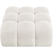 Meridian Furniture Ames Cream Boucle Fabric Ottoman