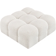 Meridian Furniture Ames Cream Boucle Fabric Ottoman