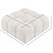 Meridian Furniture Ames Cream Boucle Fabric Ottoman