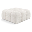 Meridian Furniture Ames Cream Boucle Fabric Ottoman