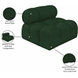 Meridian Furniture Ames Green Boucle Fabric Armless