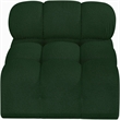 Meridian Furniture Ames Green Boucle Fabric Armless