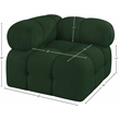 Meridian Furniture Ames Green Boucle Fabric Corner