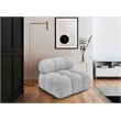 Meridian Furniture Ames Grey Boucle Fabric Armless
