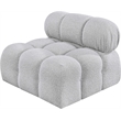 Meridian Furniture Ames Grey Boucle Fabric Armless