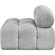 Meridian Furniture Ames Grey Boucle Fabric Armless