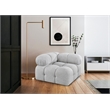 Meridian Furniture Ames Grey Boucle Fabric Corner