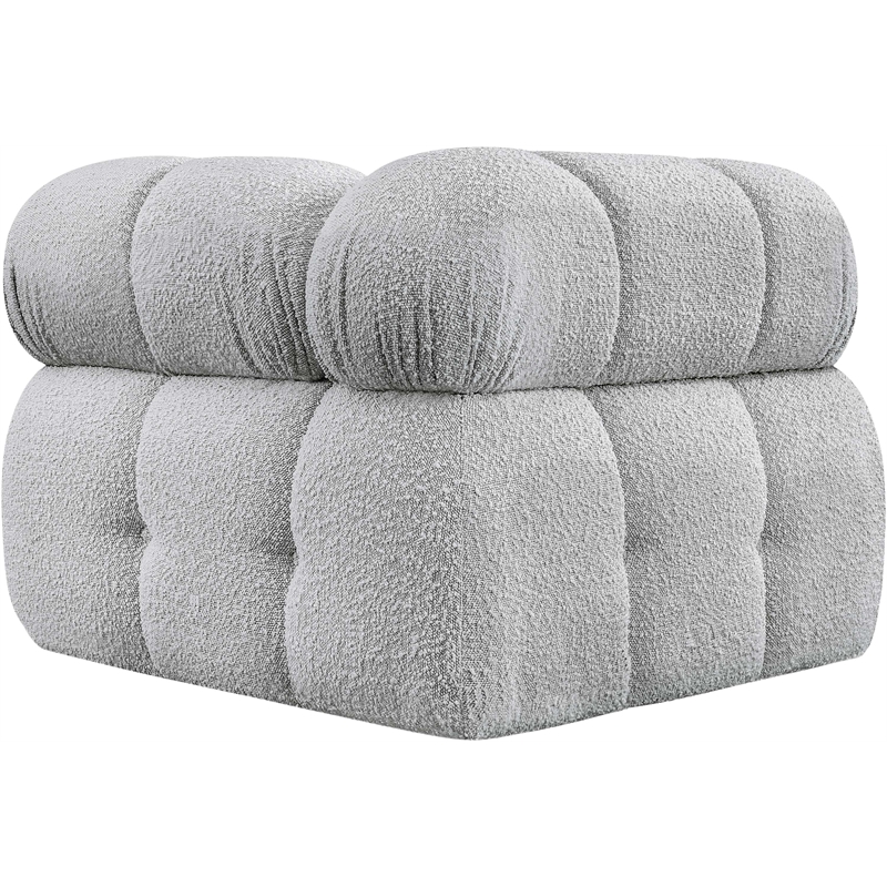 Meridian Furniture Ames Grey Boucle Fabric Corner