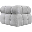 Meridian Furniture Ames Grey Boucle Fabric Corner