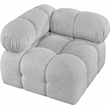 Meridian Furniture Ames Grey Boucle Fabric Corner