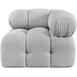 Meridian Furniture Ames Grey Boucle Fabric Corner