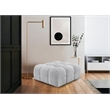 Meridian Furniture Ames Grey Boucle Fabric Ottoman
