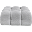 Meridian Furniture Ames Grey Boucle Fabric Ottoman