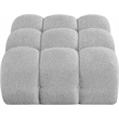 Meridian Furniture Ames Grey Boucle Fabric Ottoman