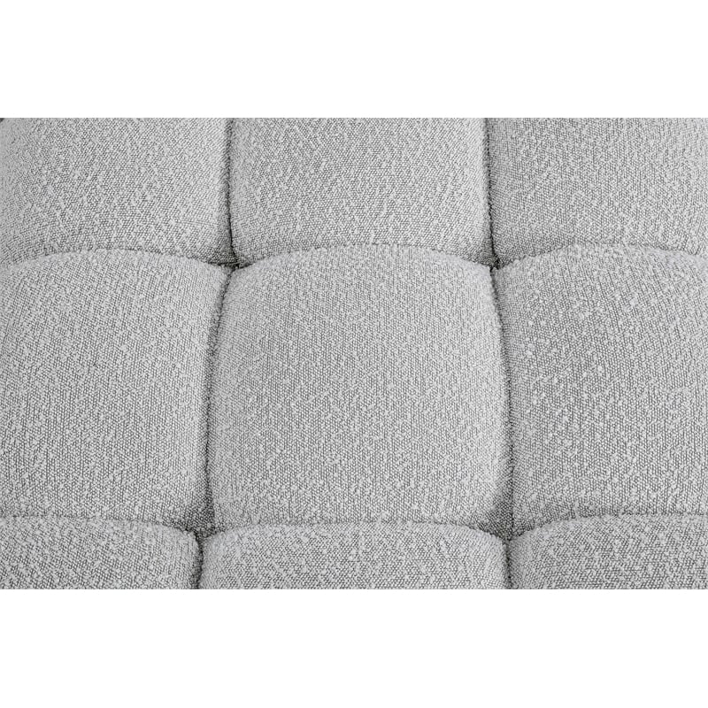 Meridian Furniture Ames Grey Boucle Fabric Ottoman