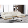Meridian Furniture Johanna Cream Linen Textured Fabric 3pc. Sectional