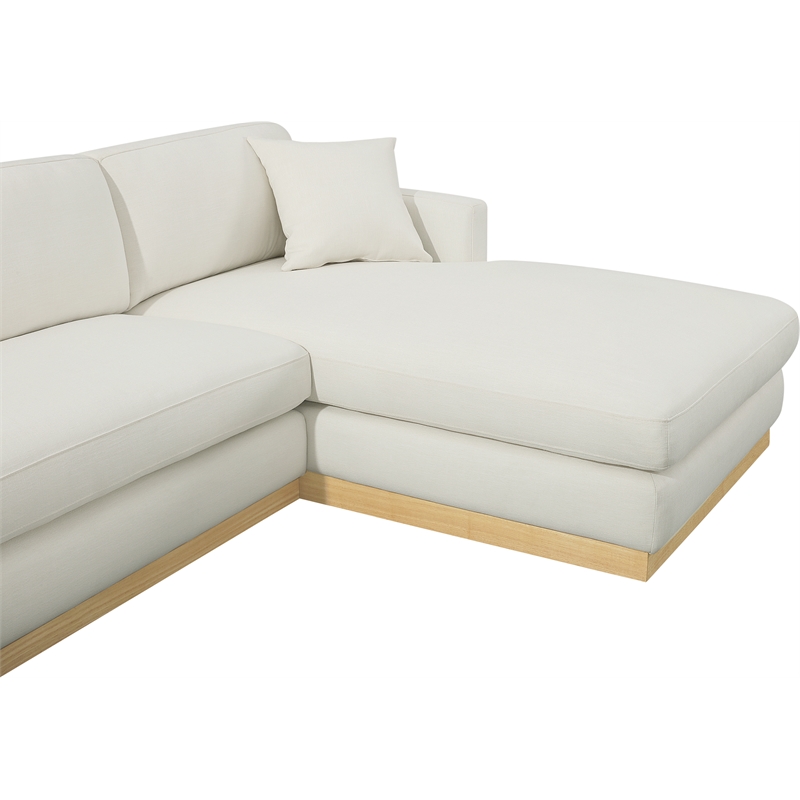 Meridian Furniture Johanna Cream Linen Textured Fabric 3pc. Sectional