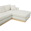 Meridian Furniture Johanna Cream Linen Textured Fabric 3pc. Sectional