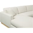 Meridian Furniture Johanna Cream Linen Textured Fabric 3pc. Sectional