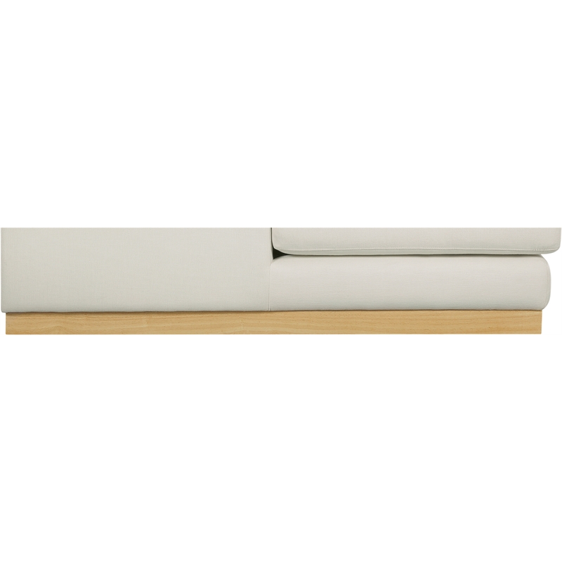 Meridian Furniture Johanna Cream Linen Textured Fabric 3pc. Sectional