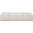 Meridian Furniture Johanna Cream Linen Textured Fabric 3pc. Sectional
