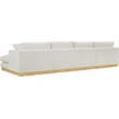 Meridian Furniture Johanna Cream Linen Textured Fabric 3pc. Sectional