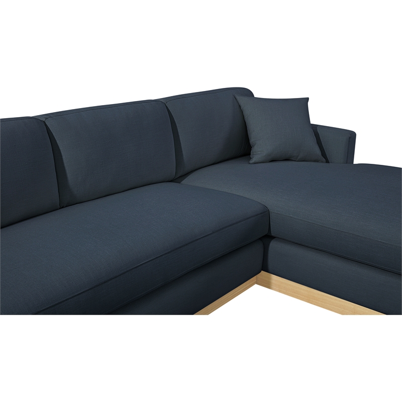 Meridian Furniture Johanna Navy Linen Textured Fabric 3pc. Sectional