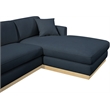 Meridian Furniture Johanna Navy Linen Textured Fabric 3pc. Sectional