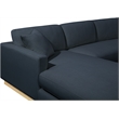 Meridian Furniture Johanna Navy Linen Textured Fabric 3pc. Sectional