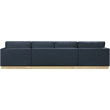 Meridian Furniture Johanna Navy Linen Textured Fabric 3pc. Sectional