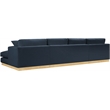 Meridian Furniture Johanna Navy Linen Textured Fabric 3pc. Sectional