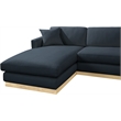 Meridian Furniture Johanna Navy Linen Textured Fabric 3pc. Sectional