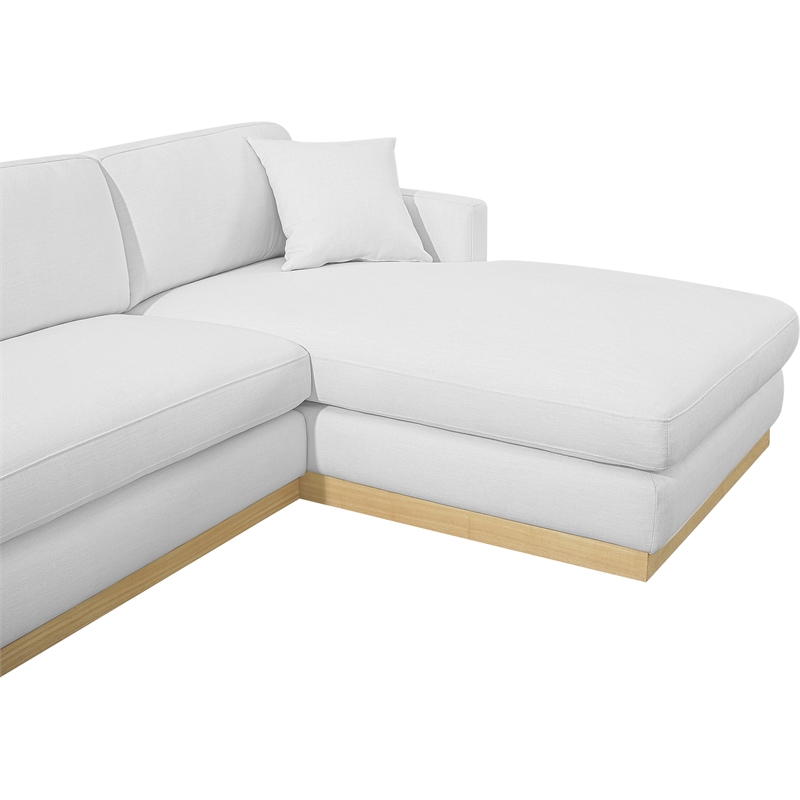 Meridian Furniture Johanna White Linen Textured Fabric 3pc. Sectional