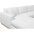 Meridian Furniture Johanna White Linen Textured Fabric 3pc. Sectional