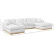 Meridian Furniture Johanna White Linen Textured Fabric 3pc. Sectional
