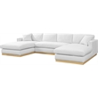 Meridian Furniture Johanna White Linen Textured Fabric 3pc. Sectional
