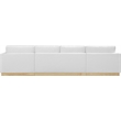 Meridian Furniture Johanna White Linen Textured Fabric 3pc. Sectional