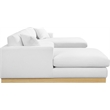 Meridian Furniture Johanna White Linen Textured Fabric 3pc. Sectional