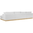 Meridian Furniture Johanna White Linen Textured Fabric 3pc. Sectional