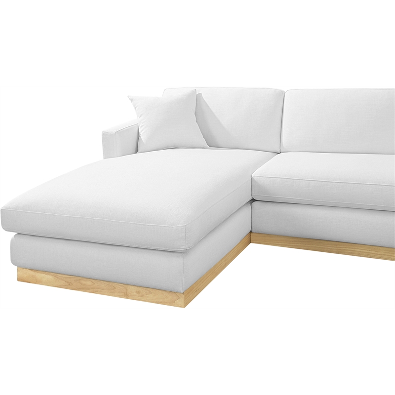 Meridian Furniture Johanna White Linen Textured Fabric 3pc. Sectional