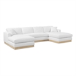 Meridian Furniture Johanna White Linen Textured Fabric 3pc. Sectional