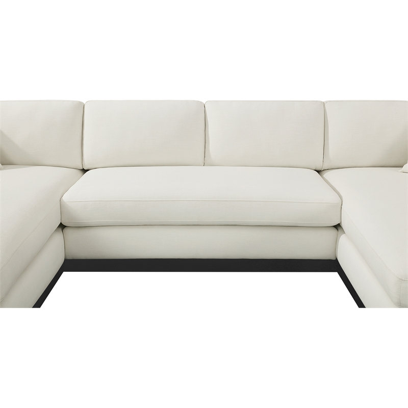 Meridian Furniture Johanna Cream Linen Textured Fabric 3pc. Sectional