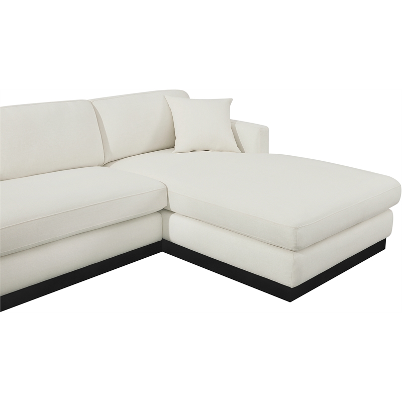 Meridian Furniture Johanna Cream Linen Textured Fabric 3pc. Sectional