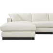 Meridian Furniture Johanna Cream Linen Textured Fabric 3pc. Sectional